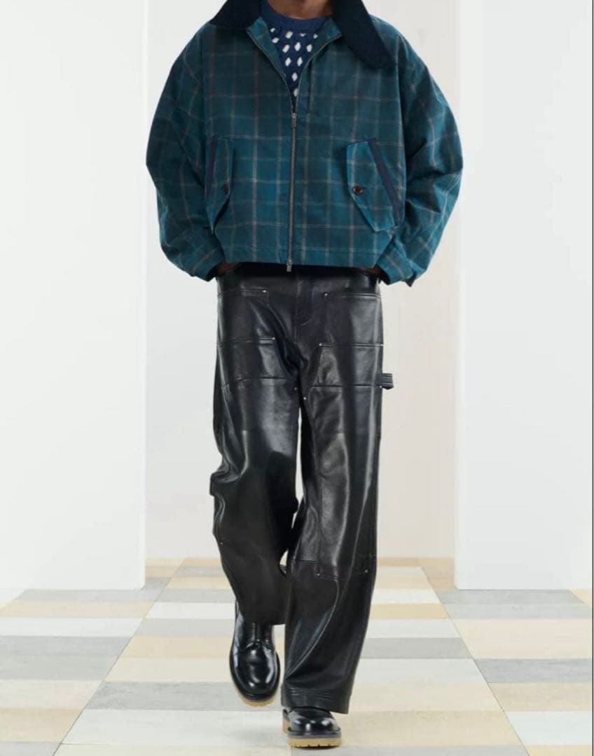 ZARA SRPLS レザー ワークパンツ 42 レザーパンツ　ダブルニー