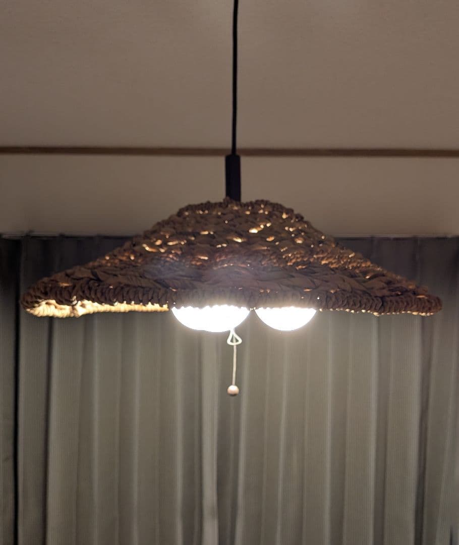 アジアン照明　バナナリーフ+シーグラスシェード　2003年生産