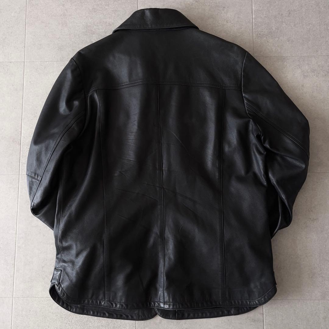 極美品✨️19,8万 エンメティ 撥水 ラムレザージャケット L 濃紺 軽量