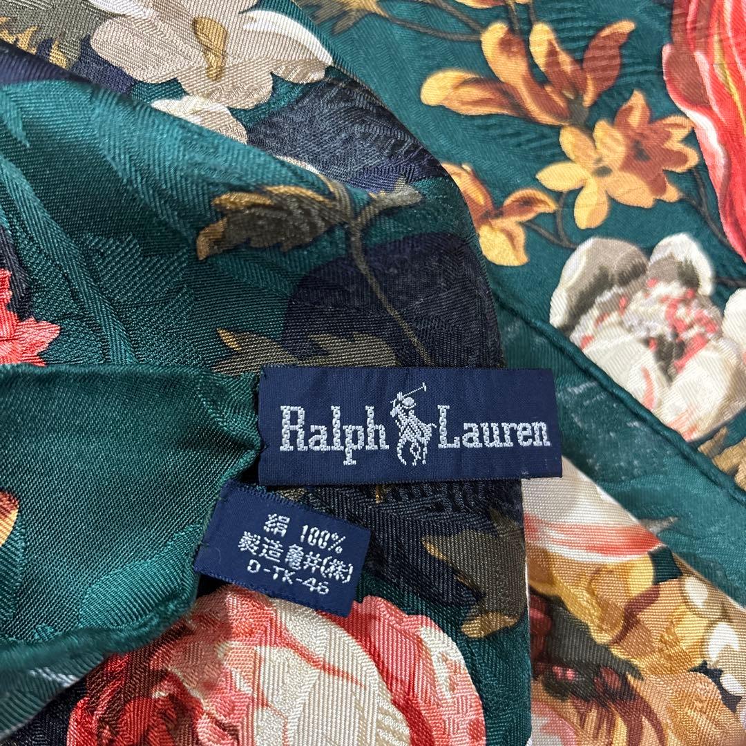 美品　Ralph Lauren 大判 シルク100%スカーフ