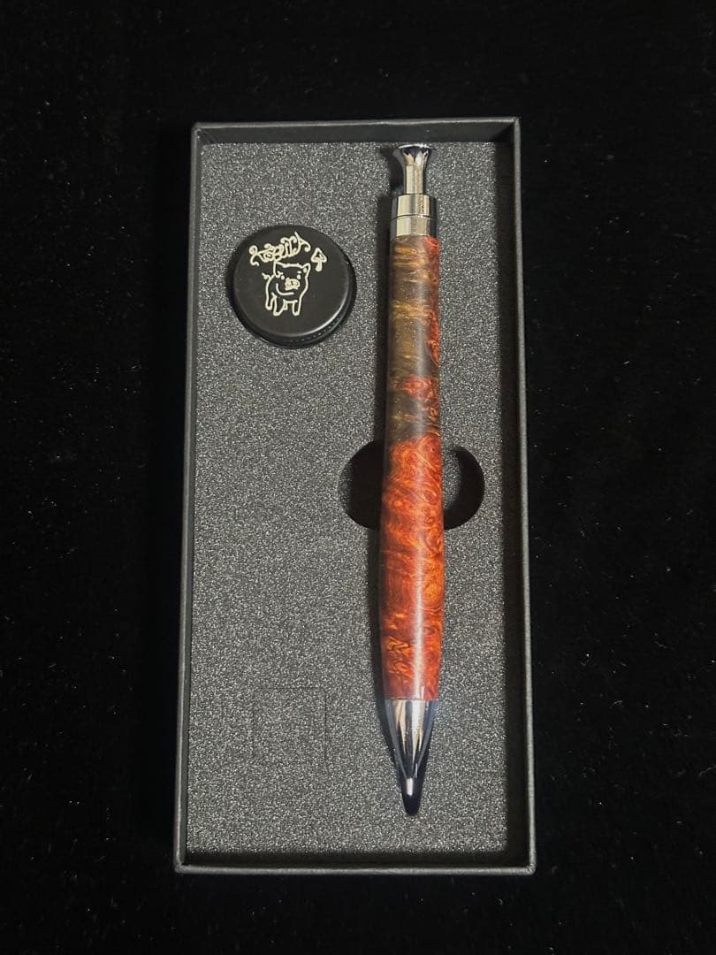 こぶた工房 シャープペンシル 極上花梨瘤 青赤0.5mm