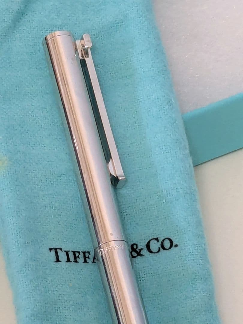 ティファニー Tクリップ ルテニウム ボールペン　シルバー　黒インク　正規美品