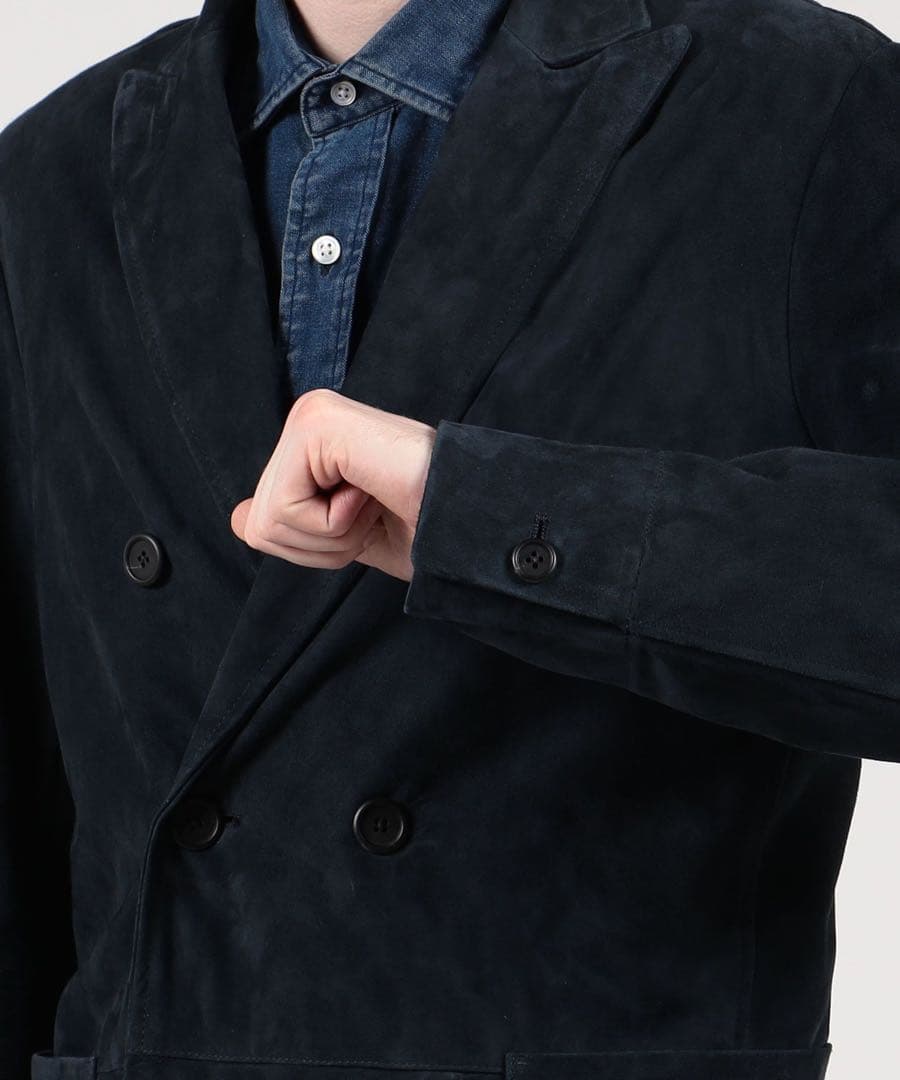 EMMETI ダブルブレストジャケット L size ラムレザー