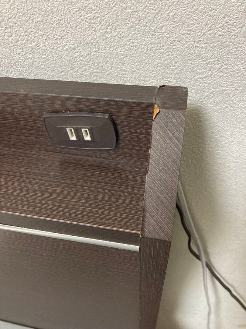 【3/7まで出品】ダークブラウン シングルベッドフレーム 引き出し付き