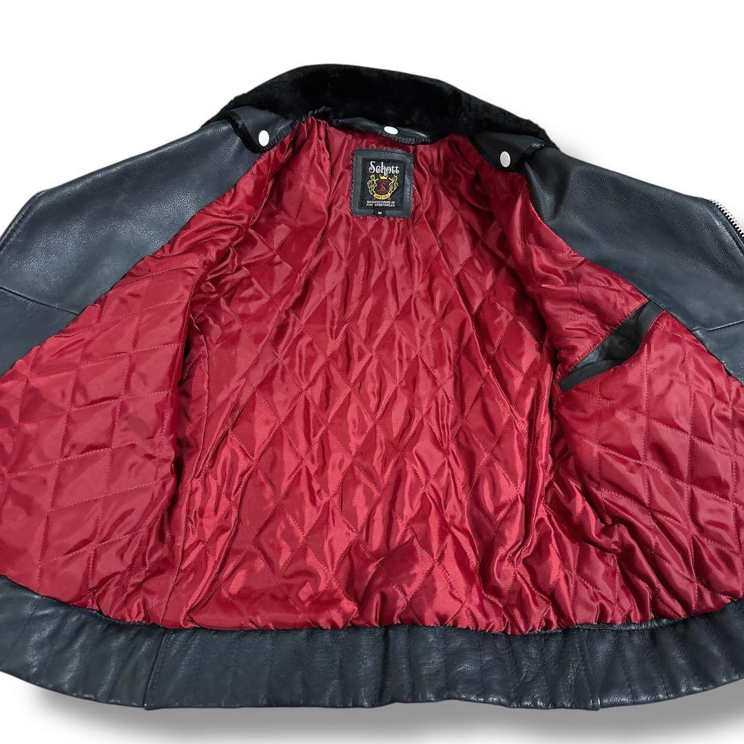 Schott ショット ボア ダブルライダース レザージャケット ブラック M