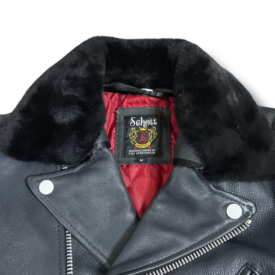 Schott ショット ボア ダブルライダース レザージャケット ブラック M