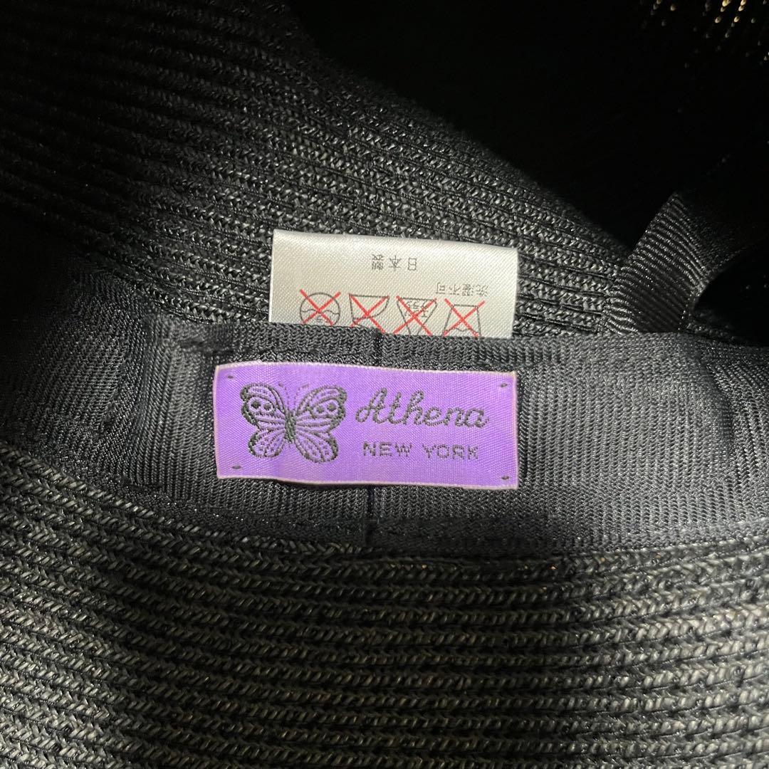 Athena NEW YORK リリコ ストローハット ブラック 日本製