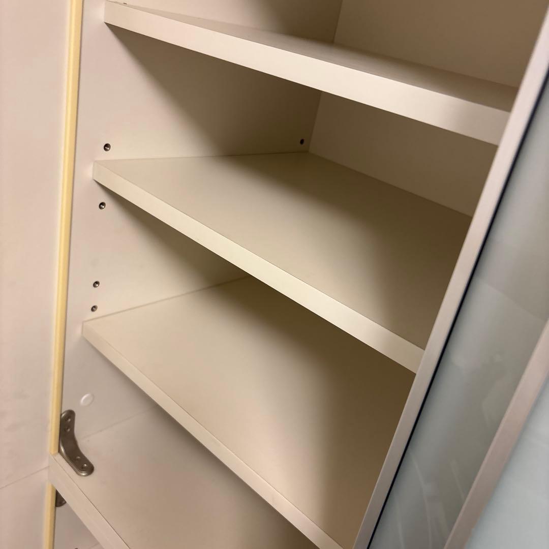 ホワイト スライドドア 食器棚
