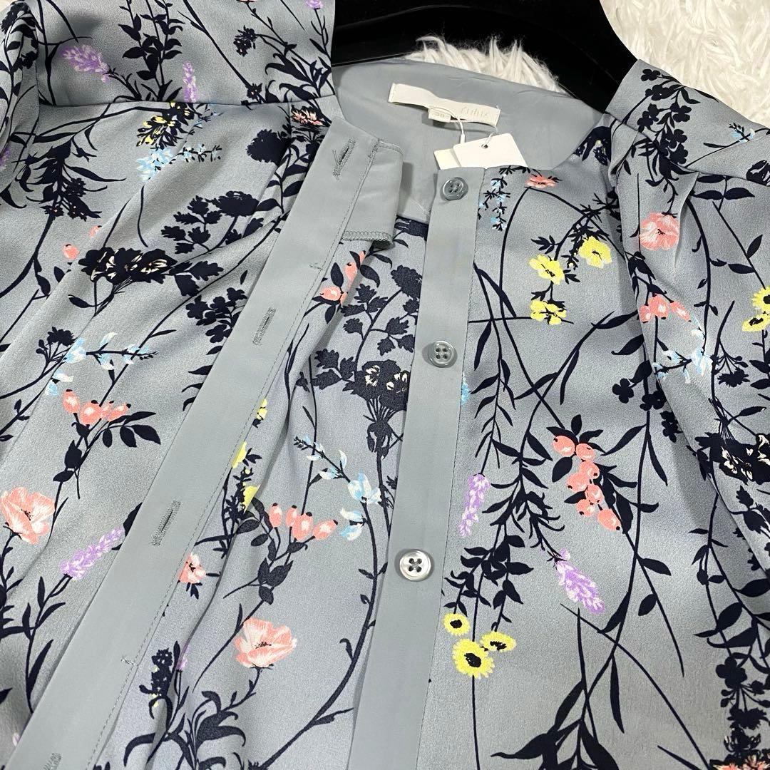 新品✨完売品✨自由区　ハーバルフロープリント8分袖 ワンピース　ロングマキシ丈
