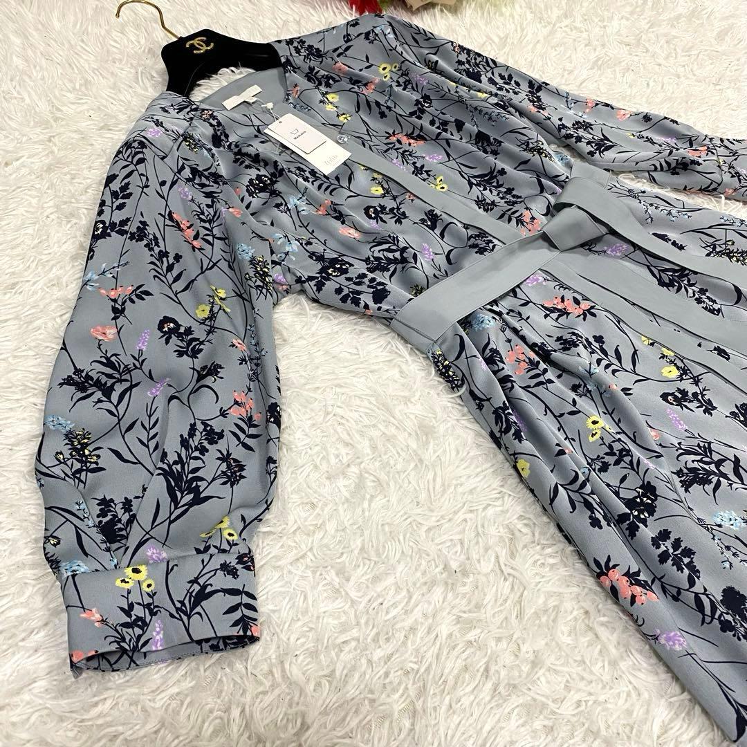 新品✨完売品✨自由区　ハーバルフロープリント8分袖 ワンピース　ロングマキシ丈