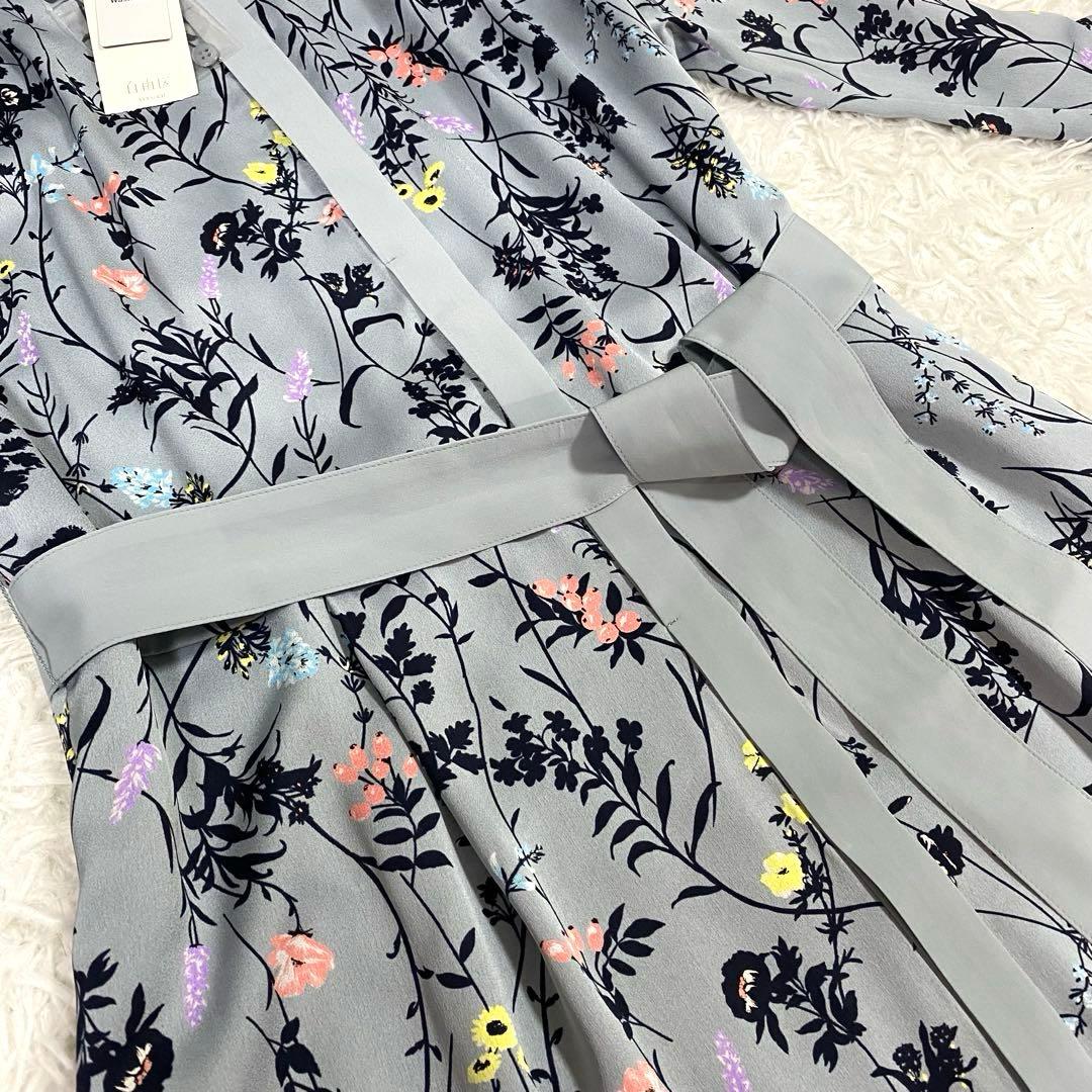 新品✨完売品✨自由区　ハーバルフロープリント8分袖 ワンピース　ロングマキシ丈