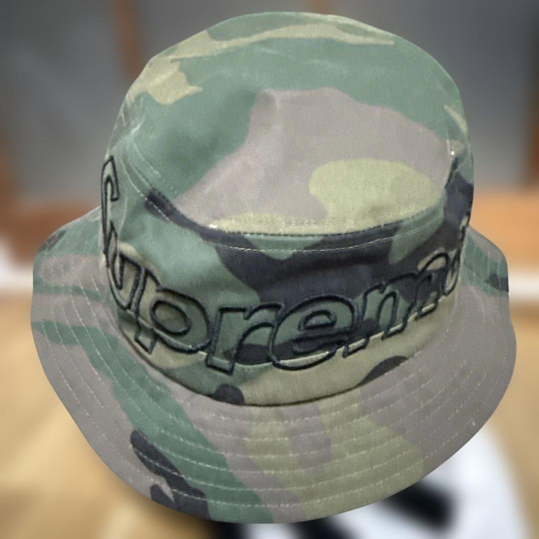 Supreme カモ 刺繍ロゴ クラッシャー バケットハット
