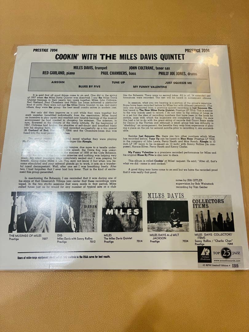 miles davis / cookin 45rpm 2枚組み