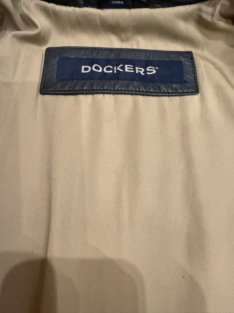 オ*マ様 dockers レザージャケット ブラック　牛皮