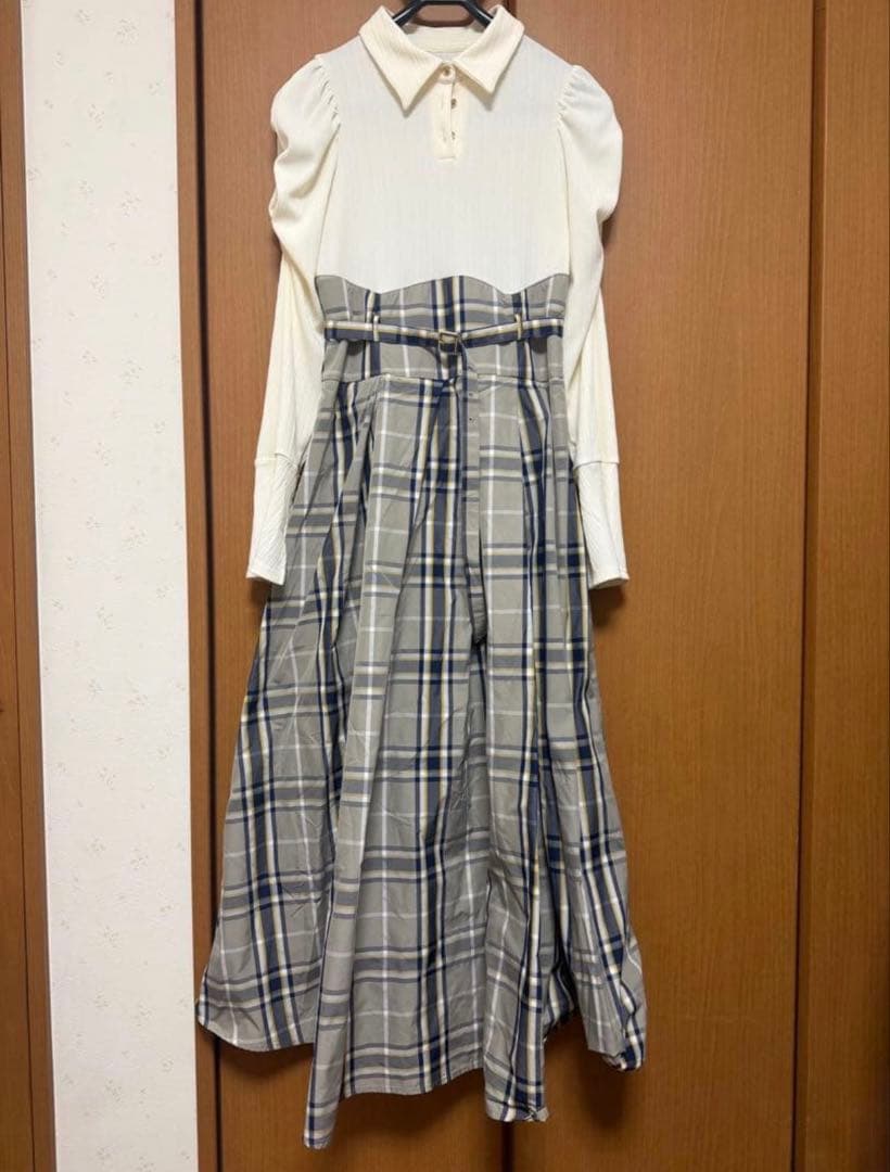 【新品未使用】dazzlin シャツカラーコルセットシャツワンピース