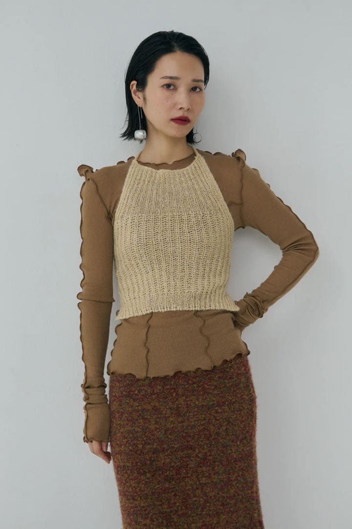 Mediam✨Melange Mohair Halter Top
