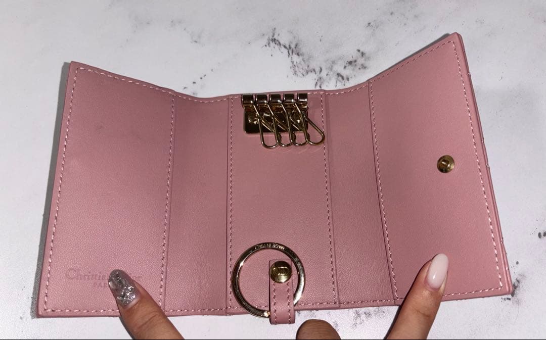 Christian Dior ピンク レザー キーケース