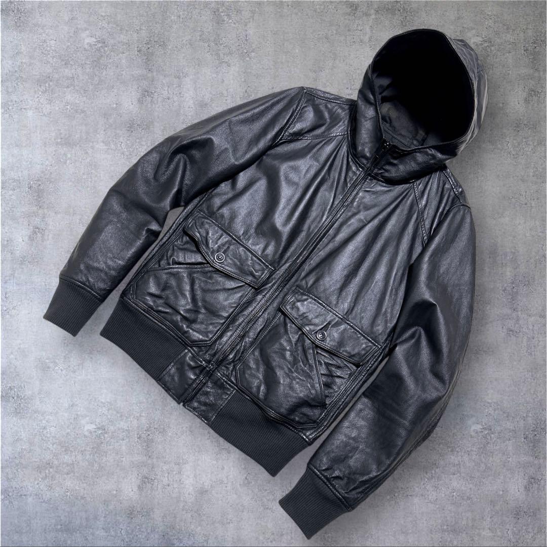 HYSTERIC GLAMOUR フーデッド レザージャケット S ヒスグラ