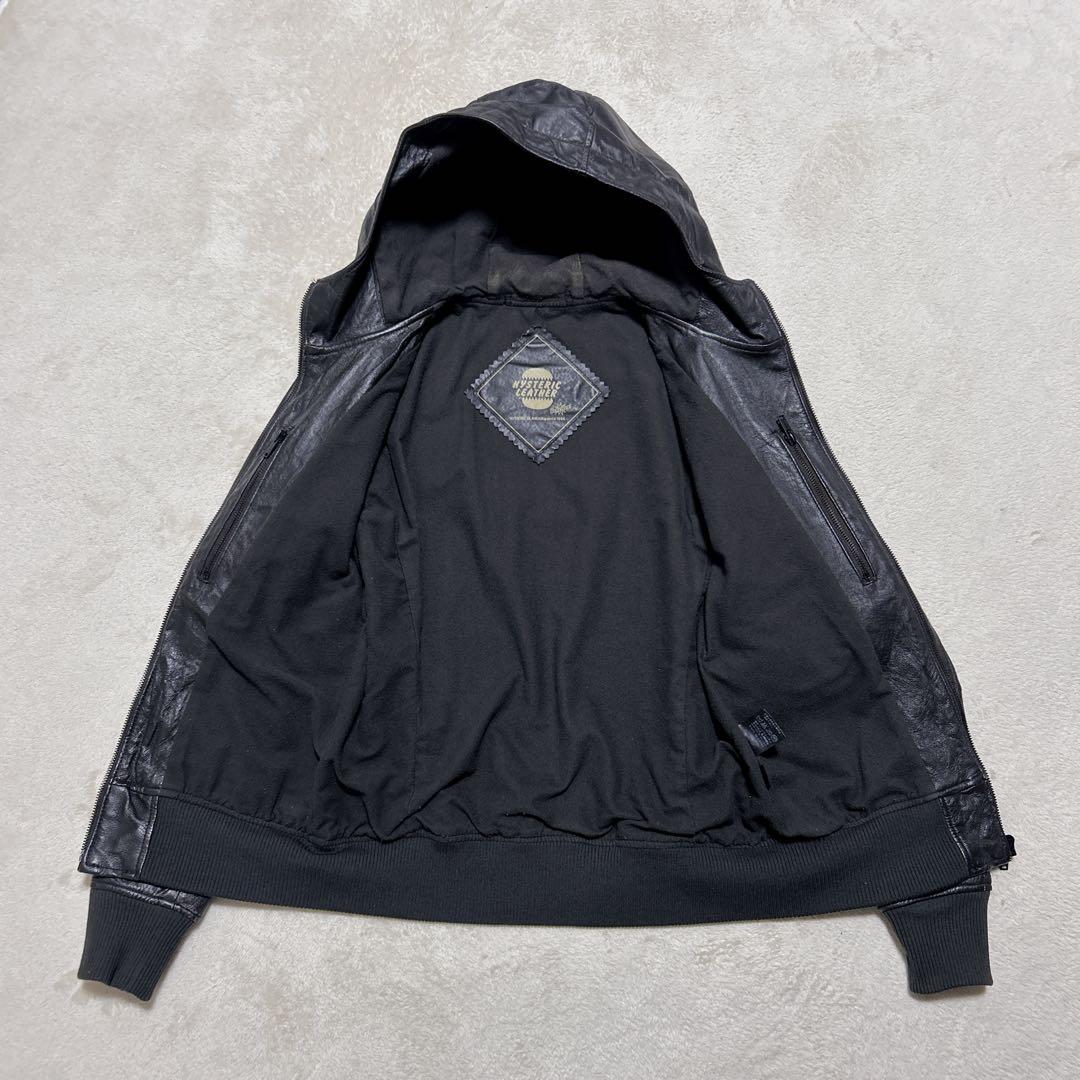 HYSTERIC GLAMOUR フーデッド レザージャケット S ヒスグラ