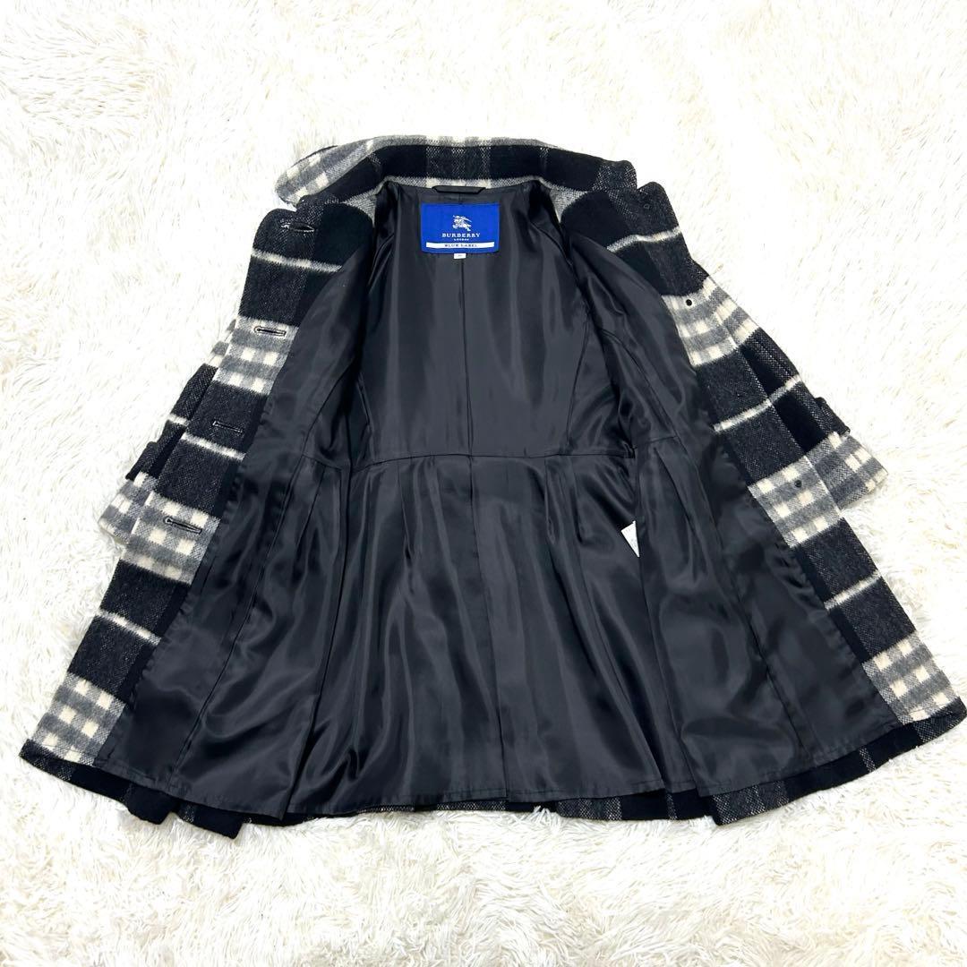 BURBERRYブルーレーベル　ノバチェック　アルパカ　モヘア　38