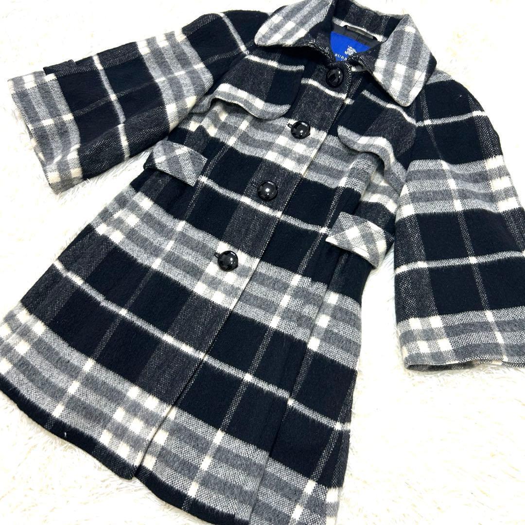 BURBERRYブルーレーベル　ノバチェック　アルパカ　モヘア　38