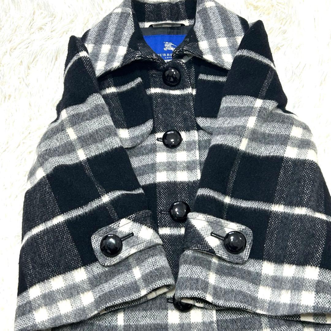 BURBERRYブルーレーベル　ノバチェック　アルパカ　モヘア　38