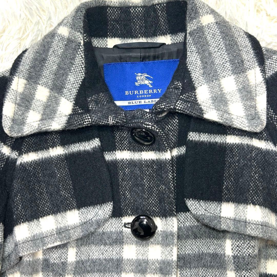 BURBERRYブルーレーベル　ノバチェック　アルパカ　モヘア　38