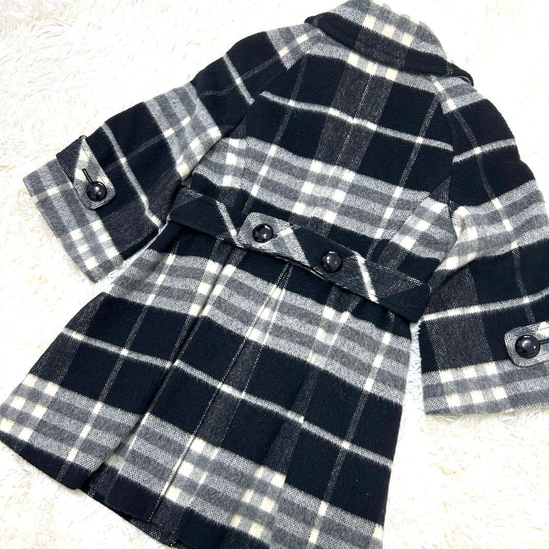 BURBERRYブルーレーベル　ノバチェック　アルパカ　モヘア　38