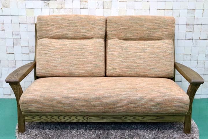GMFT195○竹内家具2.5人掛けソファ ラブソファ オットマン フットスツー