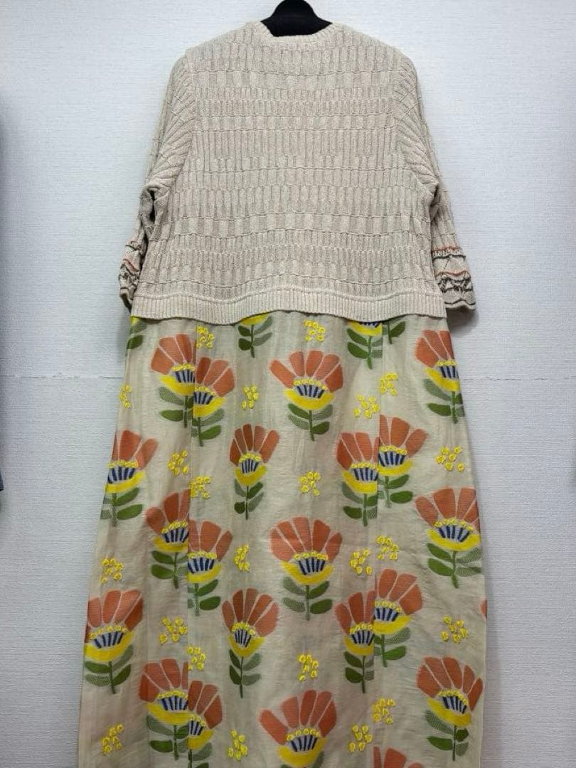 ☆新品☆ M.＆KYOKO フラワーモチーフ柄 切り替えデザインワンピース