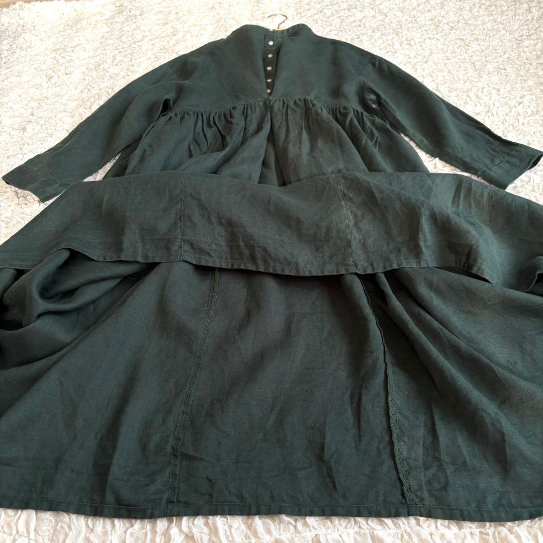 美品✨08マブ　麻100% 3WAY　前ヘンリー ロングワンピース 現行品