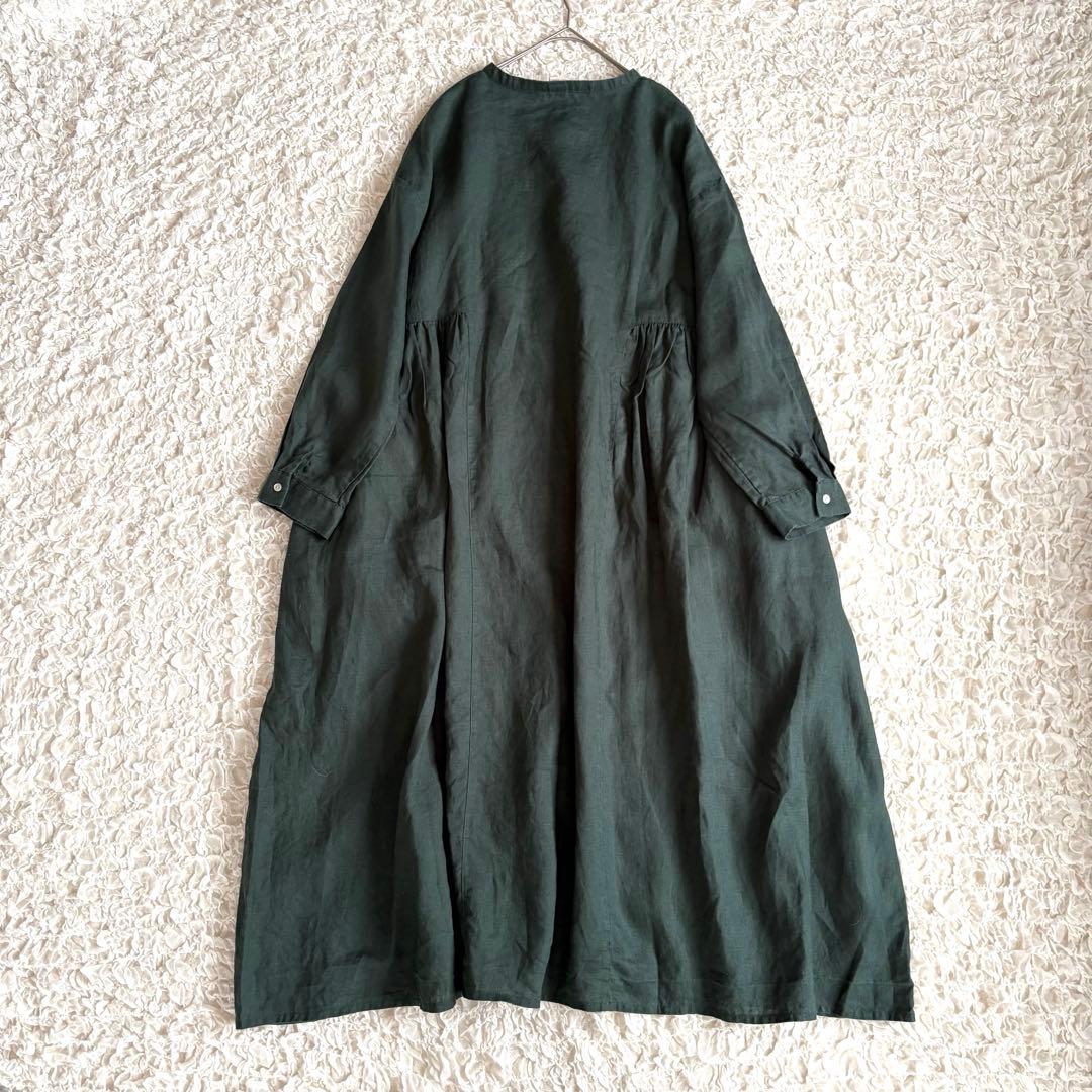 美品✨08マブ　麻100% 3WAY　前ヘンリー ロングワンピース 現行品