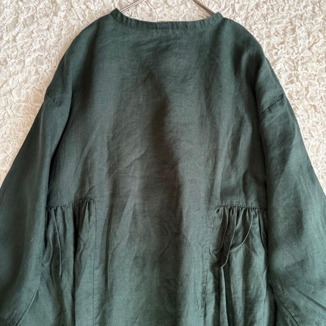 美品✨08マブ　麻100% 3WAY　前ヘンリー ロングワンピース 現行品