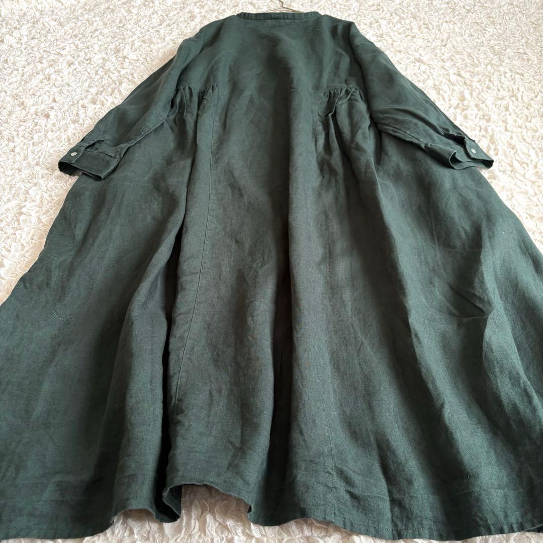 美品✨08マブ　麻100% 3WAY　前ヘンリー ロングワンピース 現行品