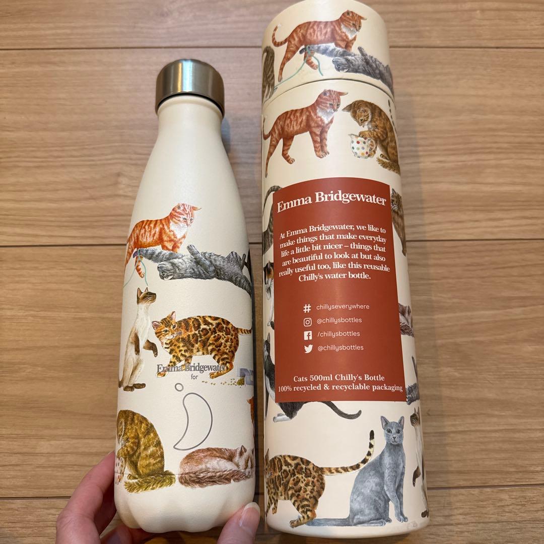 Chilly's エマブリッジウォーター 500ml 猫デザインボトル