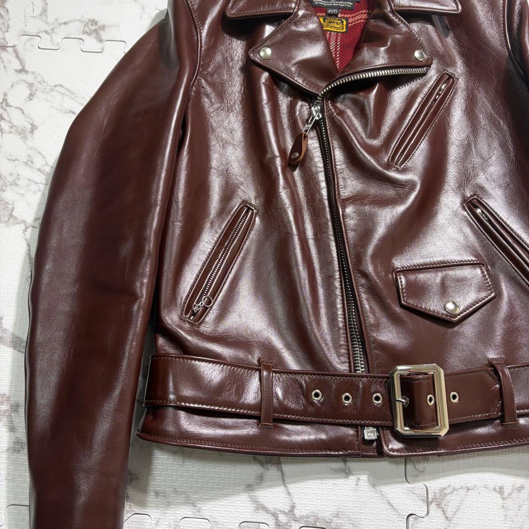 極美品✨ schott ライダースジャケット　613SJH 馬革　茶色　40