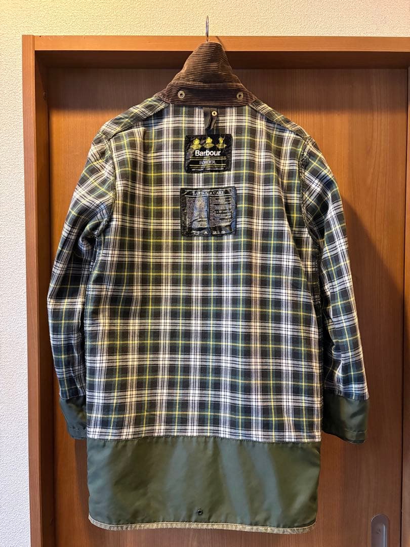 バブアー　ボーダー　リサイズ　オイルアウト