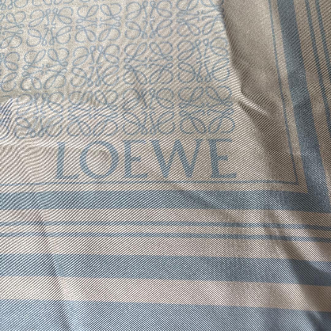 【希少】ロエベ　LOEWE アナグラム　スカーフ　ストール　大判　レア　ネイビー
