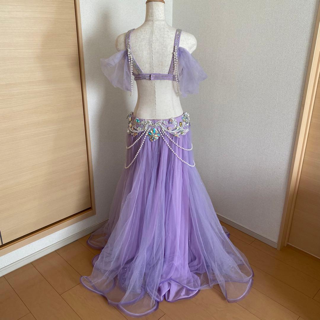 最大値引き！　ベリーダンス　衣装　パープル　L