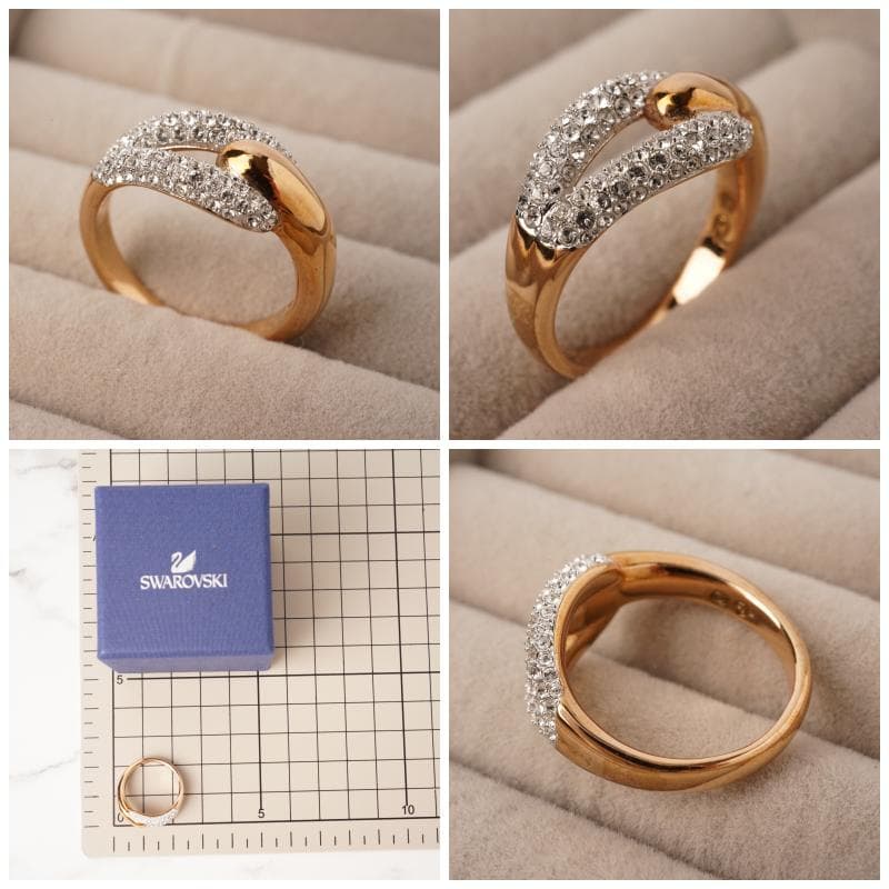 箱付き✨SWAROVSKI スワロフスキー リング指輪58 クリスタル＆ゴールド