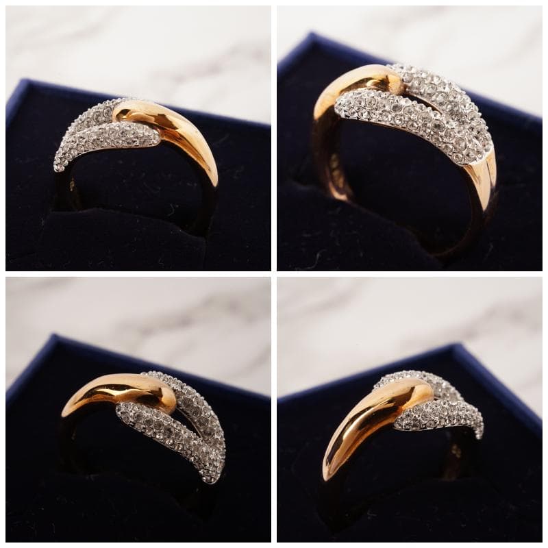 箱付き✨SWAROVSKI スワロフスキー リング指輪58 クリスタル＆ゴールド
