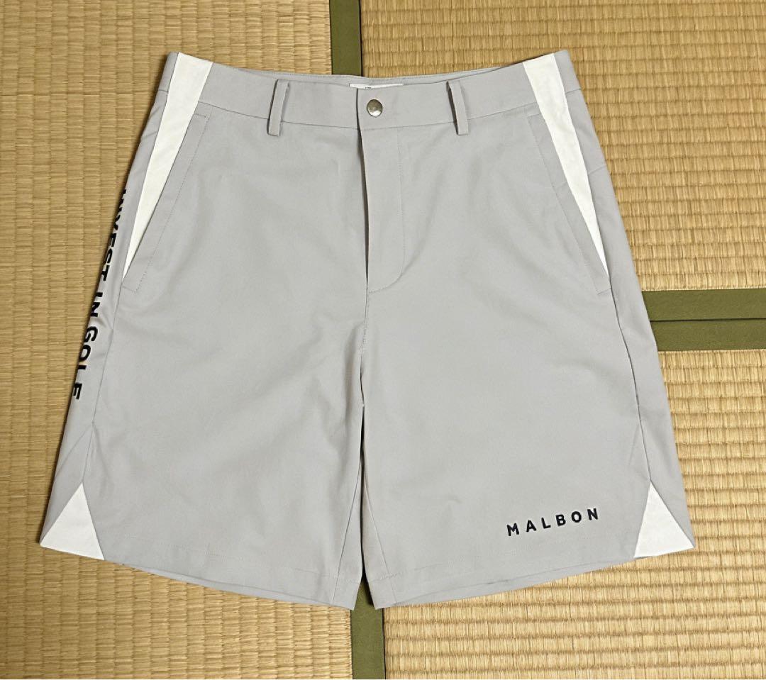 Malbon メンズ ゴルフウェア 上下セット ハーフジップ半袖＋ショートパンツ