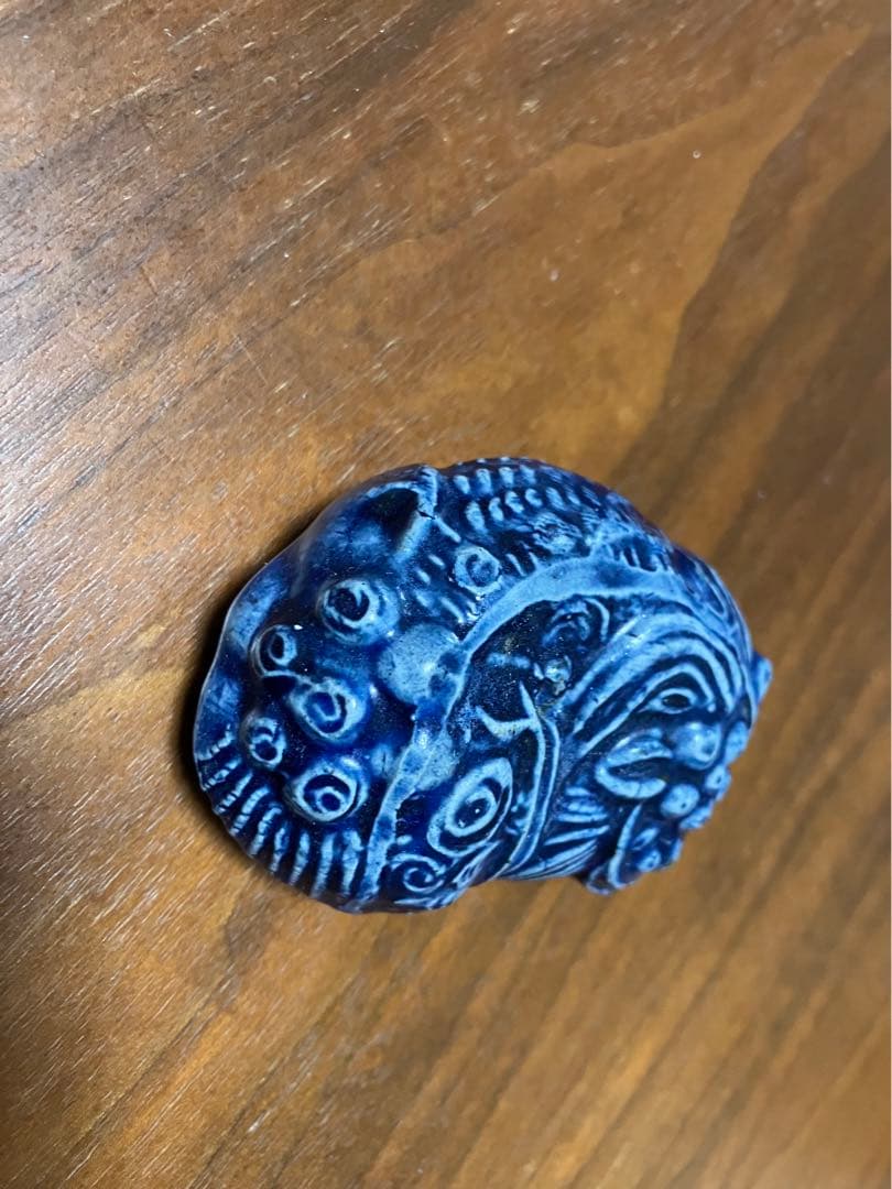 獅子水滴 水指し 書道用品 瑠璃