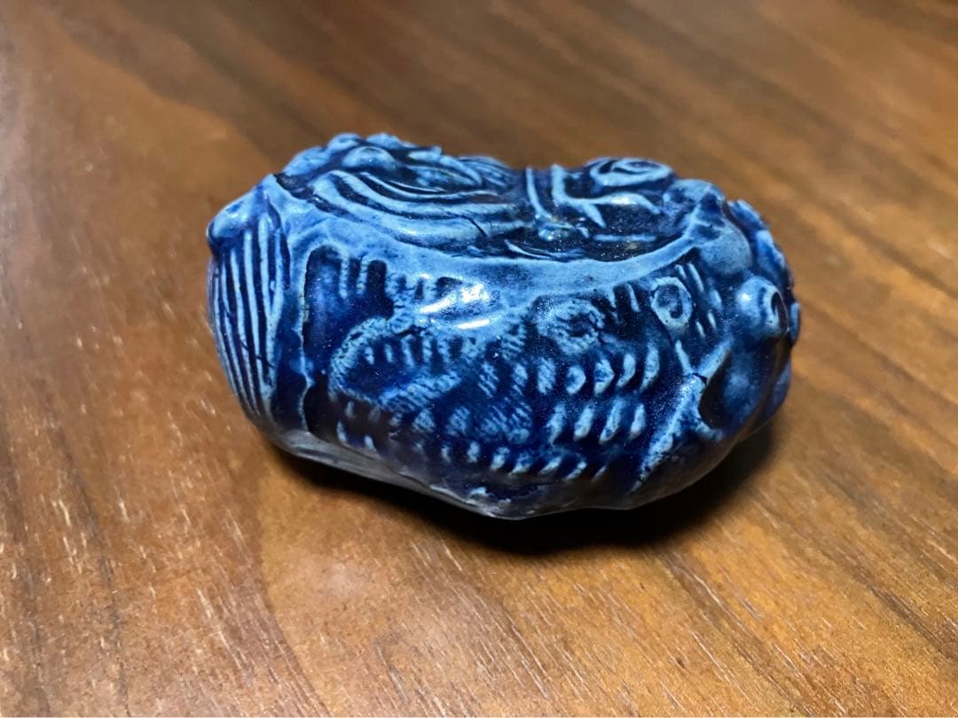 獅子水滴 水指し 書道用品 瑠璃