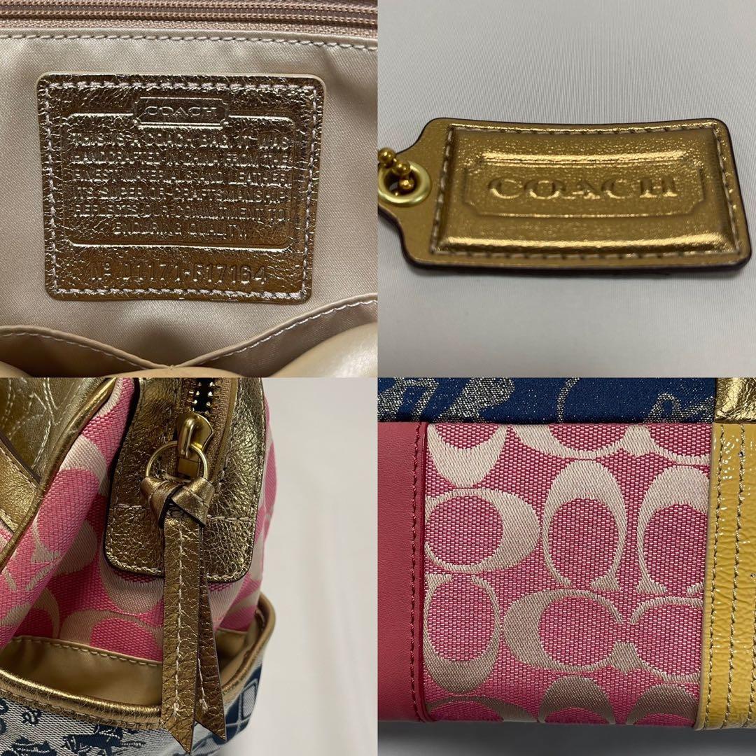 【美品】コーチ 17164 シグネチャー パッチワーク トートバッグ 手提げ