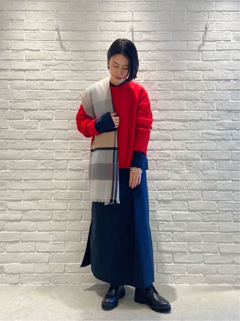 美品♡ギャルリーヴィー プレミアムオックスバンドカラーシャツワンピース ネイビー