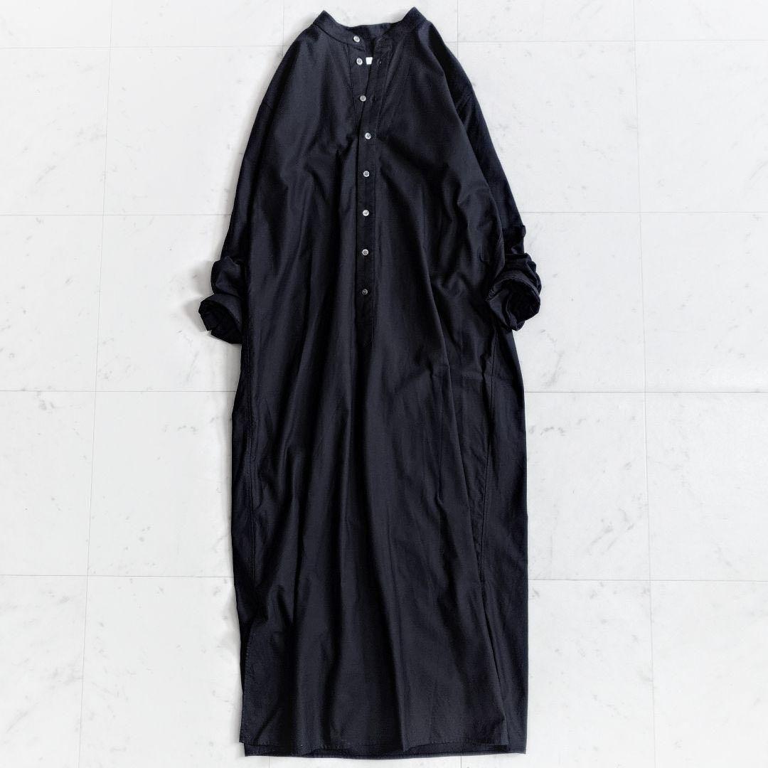 美品♡ギャルリーヴィー プレミアムオックスバンドカラーシャツワンピース ネイビー