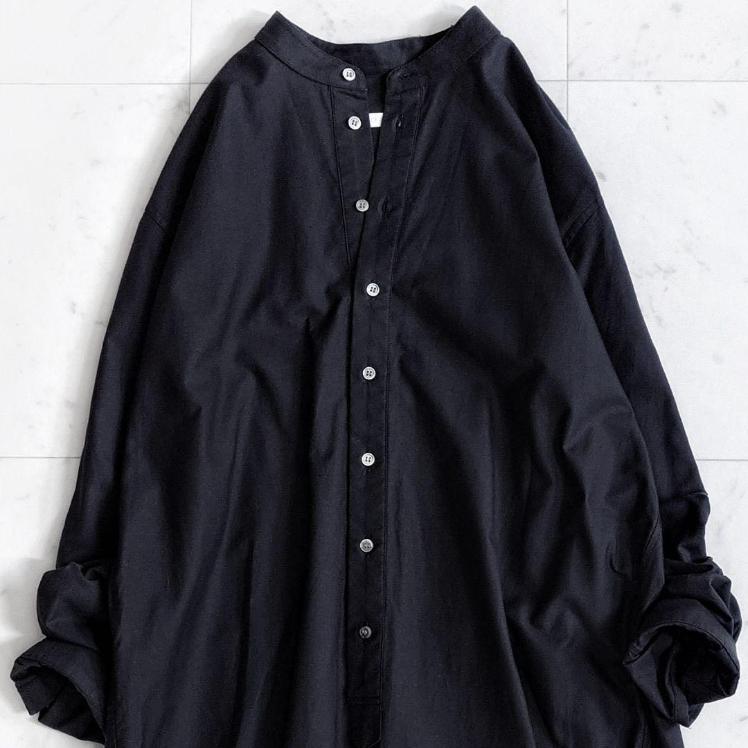 美品♡ギャルリーヴィー プレミアムオックスバンドカラーシャツワンピース ネイビー