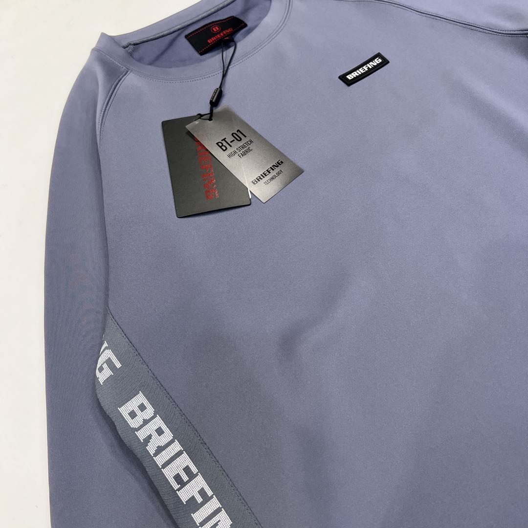 新品　BRIEFING SIDE LOGO LINE CREW NECK M