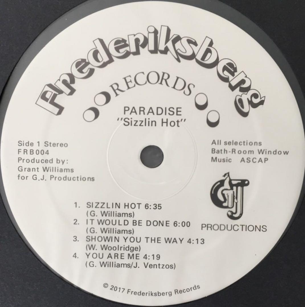 Paradise Sizzlin Hot FRB004 LP レコード